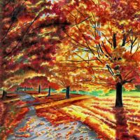 Autumn 33x19cm Copic markers